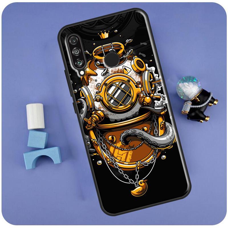 Scuba Diver Mask Diving For Huawei Nova 10 9 SE 3i 7i 8i 11i 12i Y60 Y61 Y70 Y72 Y73 Y90 Y91 P20 P30 P40 Lite Case