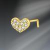 G23 Titanium L Shaped Nose Studs Hypoallergenic Gold Silver Plated Ultra-light Piercing Jewelry for All Day Comfort Wear