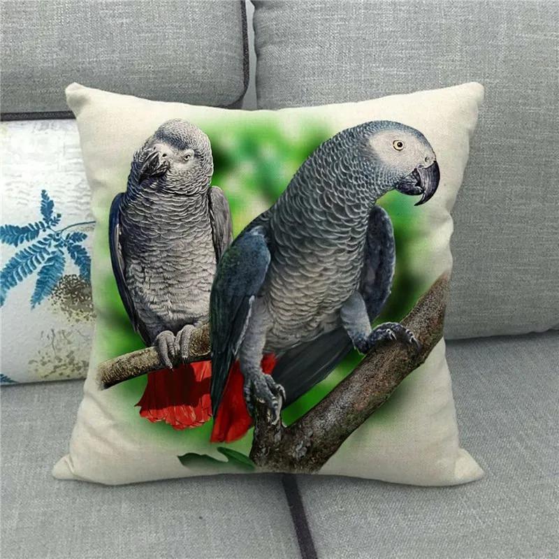 

Домашній Декор Барвисті Папуги Наволочки Для Затишних Простороів Візерункова Наволочка Підходить Для Дивана Спальні Автомобіля Наволочка 16x16Inch