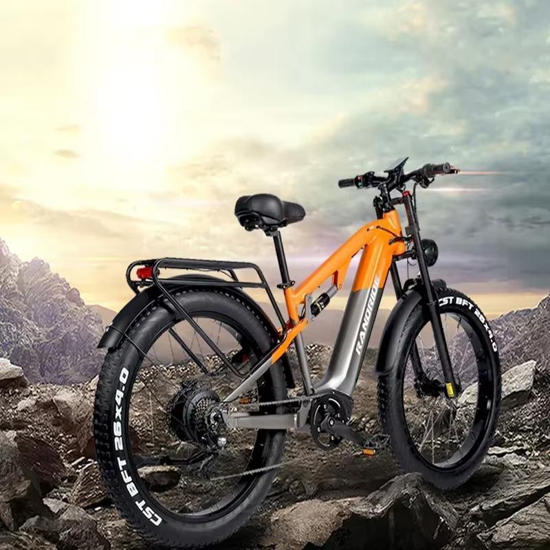 Bici elettrica RANDRIDE YX80 Motore brushless da 1500 W Batteria da 48 V 20 Ah Pneumatici larghi CST da 26 x 4,0 pollici Velocità 50 km/h Freno idraulico E bike
