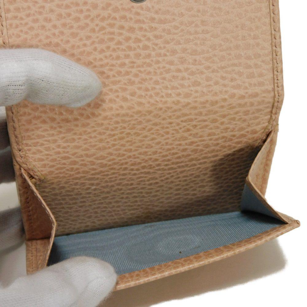 Used GG Marmont Double G Compact Wallet (9539), 735212, 7942, Calfskin Billfold Card Case and Coin Purse, Pink Beige,