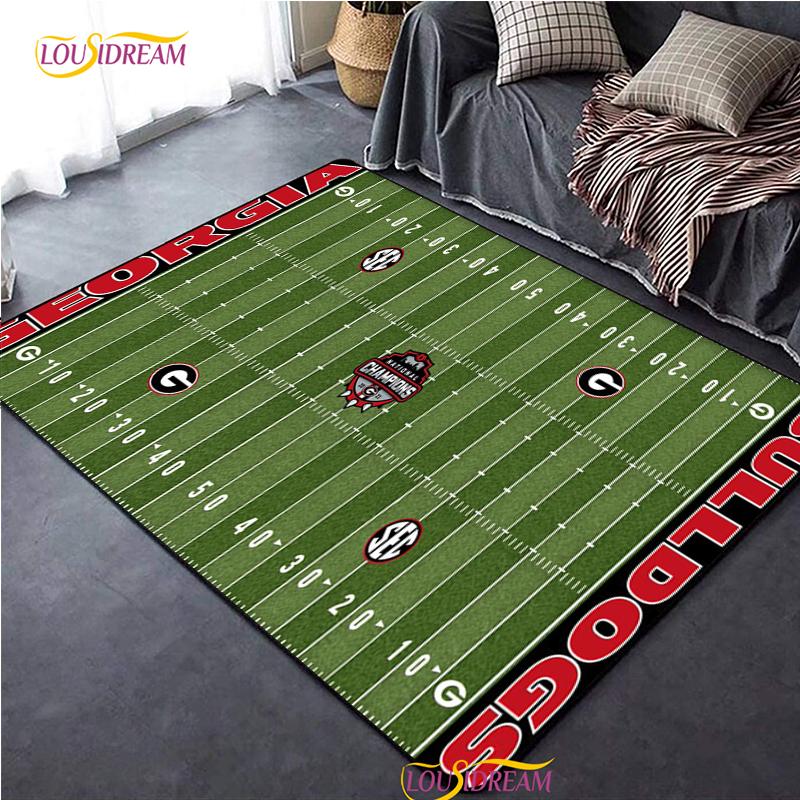 Personalisierter American Football Court Teppich, Teppich für Wohnzimmer Schlafzimmer Dekoration, Kinder Küche Badezimmer Rutschfeste Bodenmatte Alfombra