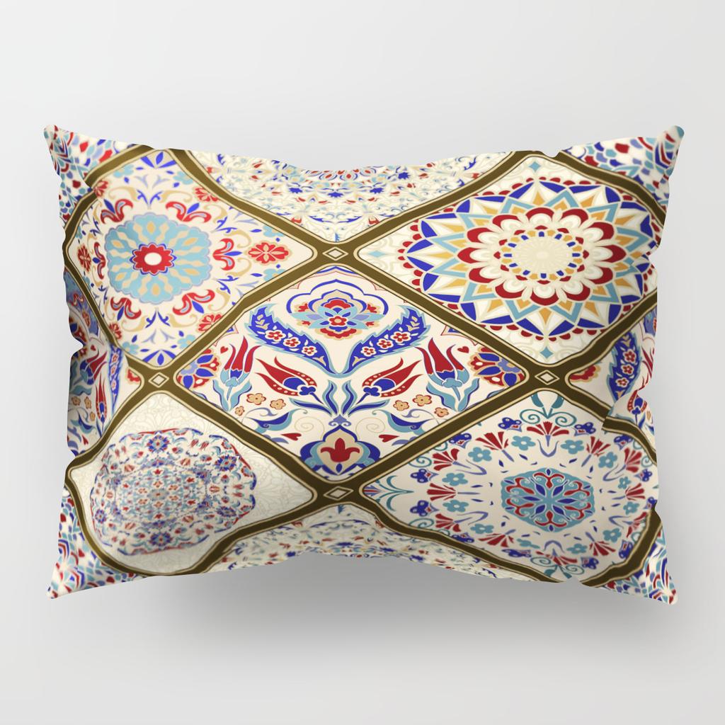 Retro Ethnic Style Pillow Cover Single-Sided Polyester Car Cushion Cover Bohemian Pillow Cover Waist Pillow Cover