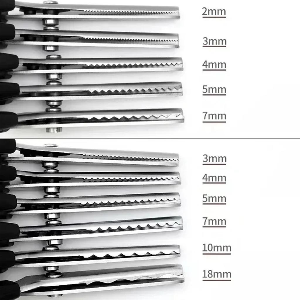 Stainless Steel Fabric Cloth Crafts Scissors, Triangle /Circle Arc Teeth Lace Dressmaking Zig Zag Cut Tailor's Sewing Shears