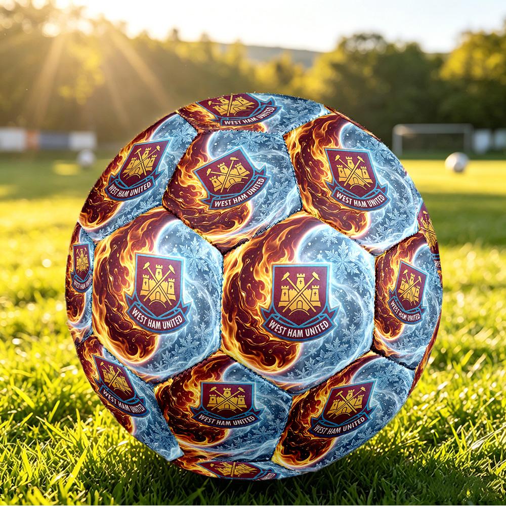 West Ham United FootballPrinted Size 5 Soccer Bootball, Anti Slip Adult Match Football Souvenir for Football Fans