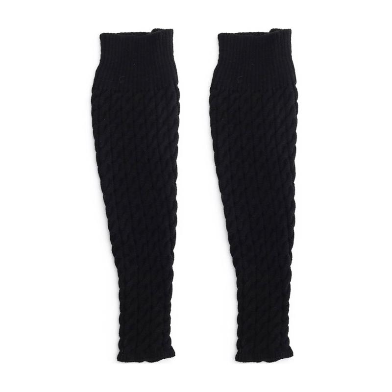 Scaldamuscoli da Donna Taglie Forti Lavorati a Maglia a Treccia Sopra il Ginocchio Alti sulla Coscia Calzini Senza Piedi Caldi Calze per Stivali Invernali Streetwear