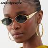 Small Frame Polygonal Sunglasses Women  Luxury Brand Designer Metal Punk Sun Glasses For Men Vintage Rhombus Sunglass Shades