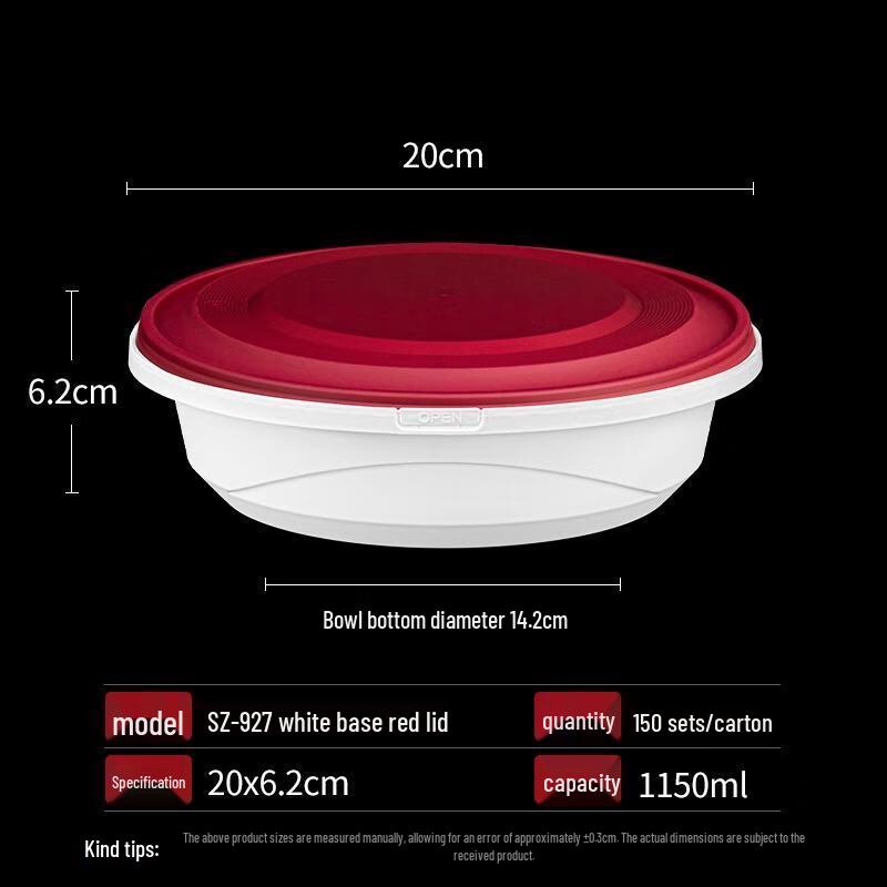 HANDUNYOU Disposable Round Meal Boxes with Lids