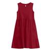 Women's Summer Casual Sleeveless Strappy Dress Linen A-Line Skirt