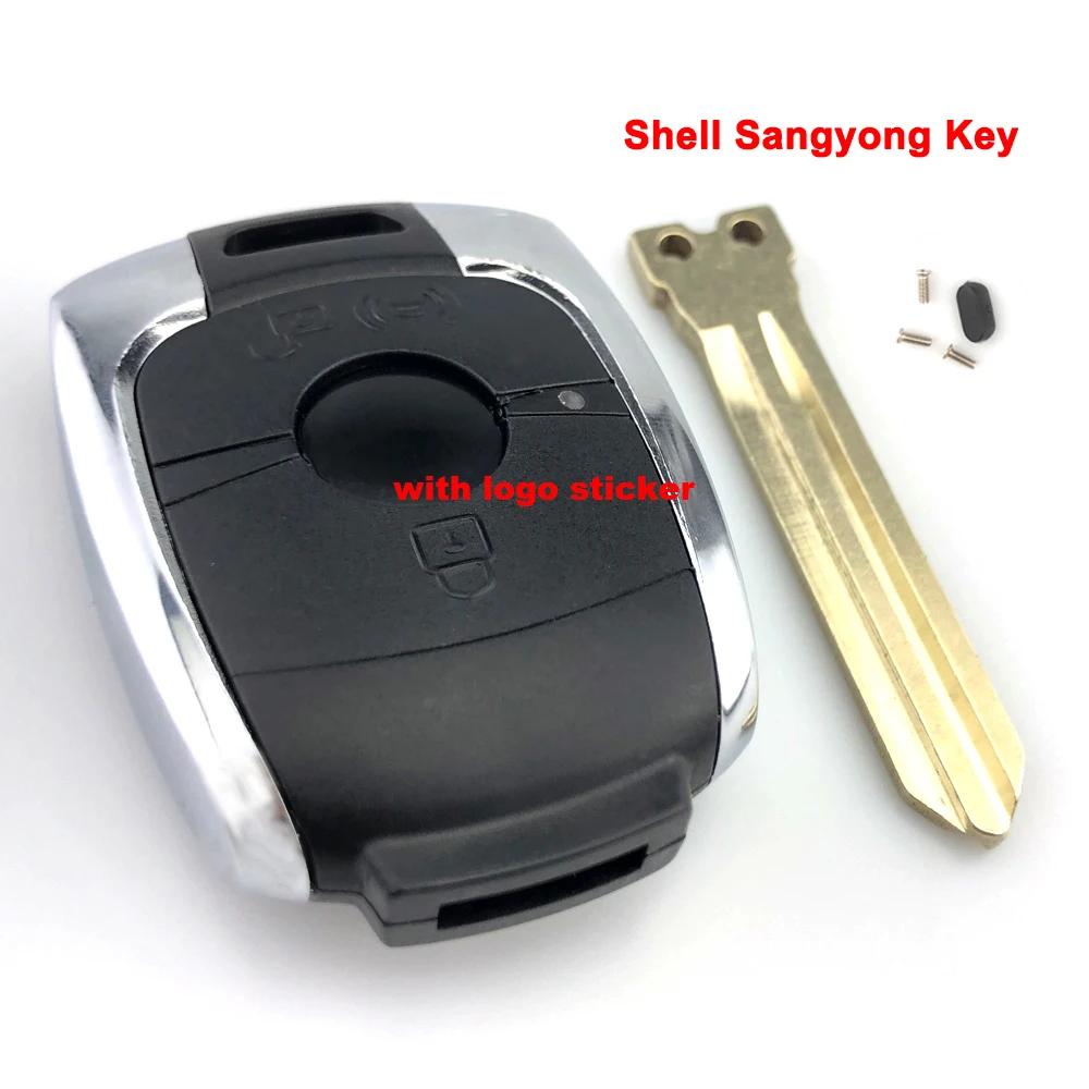 YIQIXIN Remote Car Key Shell Cover Case For Ssangyong Actyon Kyron Rexton Korando 2012 Action 2012 2 Buttons No Logo Uncut Blade