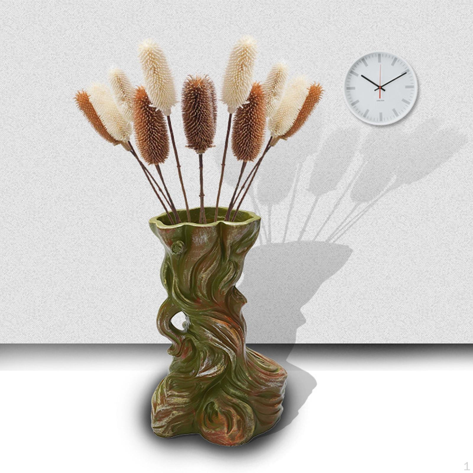 

Novelty Tree Trunk Shape Statue Vase Dried Flowers Bouquet