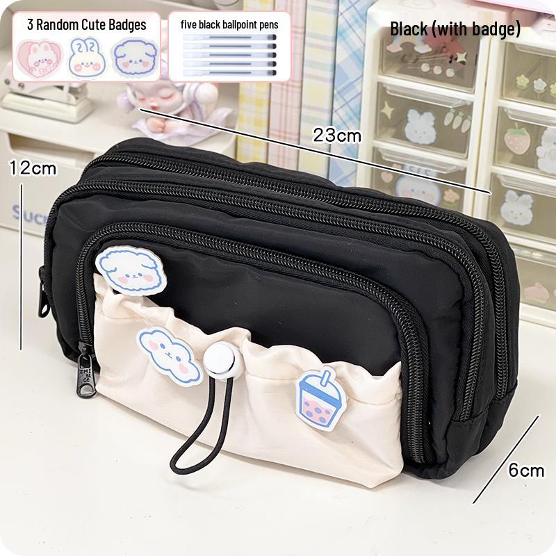 High-Capacity Cute Pencil Case for Girls - Perfect for Elementary and Junior High Students