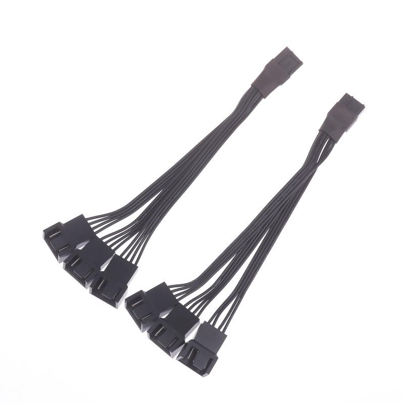 4Pin Pwm Fan Cable 1 To 2/3 Ways Splitter Black Sleeved Extension Cable Connector Pwm Extension Cables