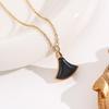 Elegant 18K Plated Titanium Steel Cross Necklace for Women - Light Luxury Clavicle Chain That Resists Fading