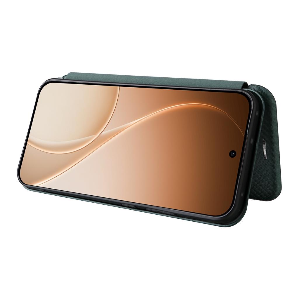 For Oppo Reno15 F 5G Case Carbon Fiber Texture Drop-Proof PU Leather Phone Cover