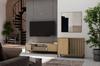 Komoda Front Ryflowany Szafka Kamaro 2D Slim / Gładki Dąb Artisan Lamele
