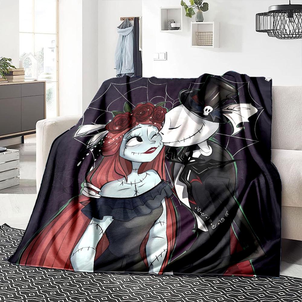 1Pc Christmas Nightmare Before Christmas Blanket Soft Throw Blanket For Home Bedroom Bed Sofa Travel Office Solid Christmas Blanket