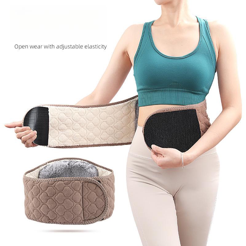 Quilted Three-layer Thickened Warm Waist Belt, Velvet Warm Belly Waist Protective Gear, Autumn and Winter Velcro Buckle Warm Waist Protection