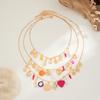 Style Design Multi-Layer Love Flower Tag Necklace, Creative Pepper Imitation Pearl Stacking Necklace