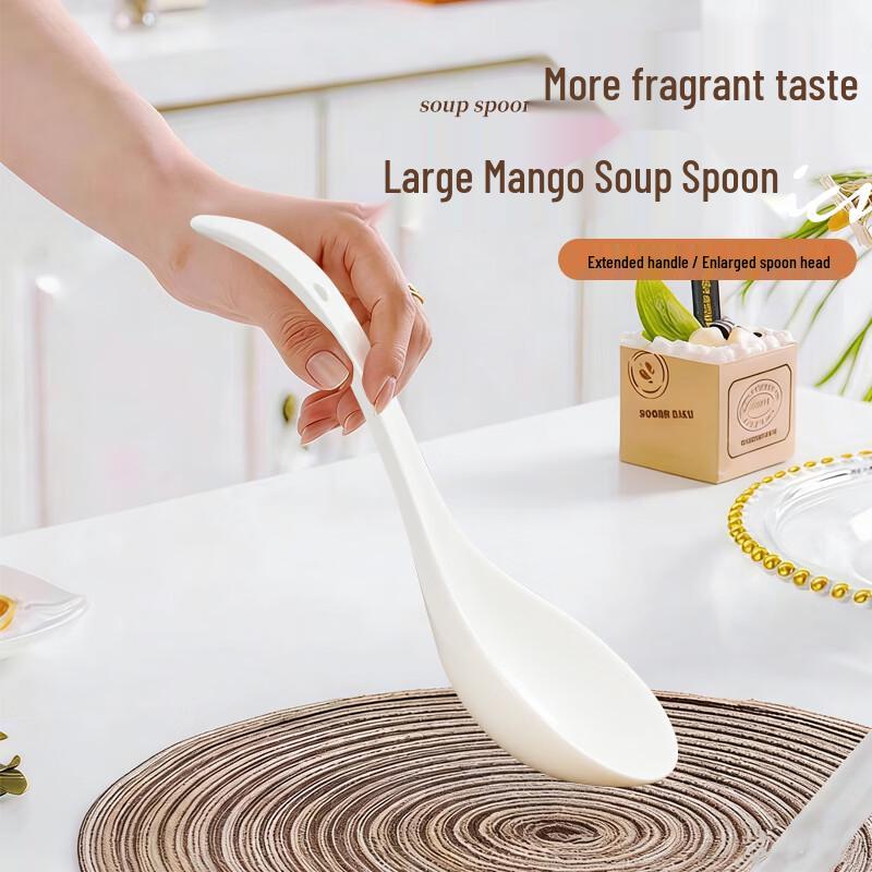 Ceramic Long Handle Soup and Rice Spoon