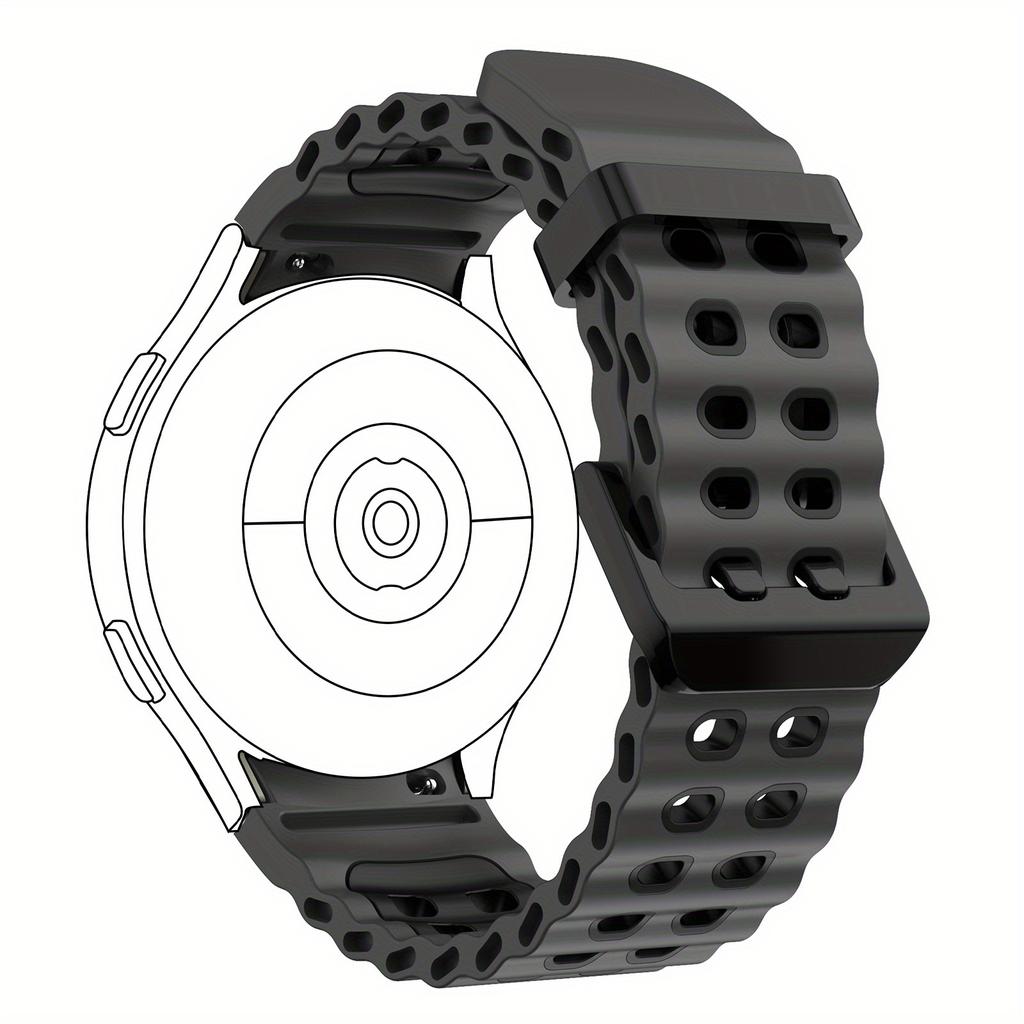Dual-Tone Silicone Watch Strap For Samsung Galaxy Watch 7/6/5/4/FE - 40mm & 44mm Breathable Quick-Release Buckle Watch Strap