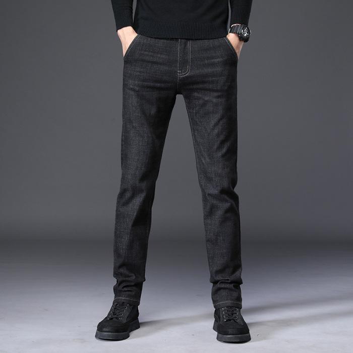 

Autumn and winter thick jeans men s straight loose casual stretch trousers Korean style trendy versatile men s trousers 28
