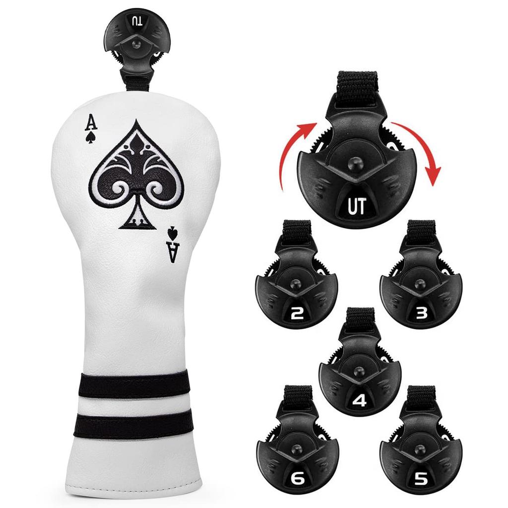 Set mit 3 Golfschlägerhauben 1 UT Beliebtes Pik Driver Fairwayholz Utility Nummeriert Premium-Leder (Inklusive Cover) - A-Stil Hülle, Hülle,