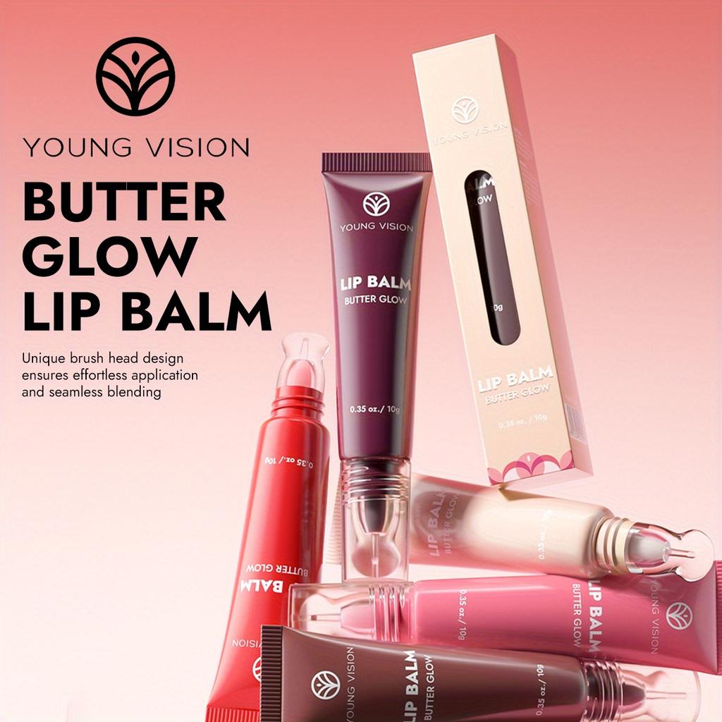 Young Vision Butter Glow 3-v-1 Péče o rty - 3D Konturovací štěteček, Iridescentně-Matná Fúze, Dlouhotrvající Hydratace a Výživa, Víceúčelový Lesk-Balzám