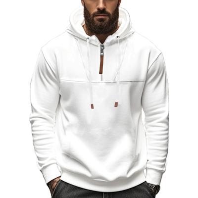 White 2025 Autumn and Winter New Heavyweight Hooded Sweatshirt, Thick Casual Jacket for Men, Loose Hoodie, Tank Suit for Men
