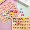 Bow Silicone Molds With 6 Different Shapes, 36-Cavity Bow Chocolate Fondant Mold For Bowknot Cupcake, Cake , Sugar Craft