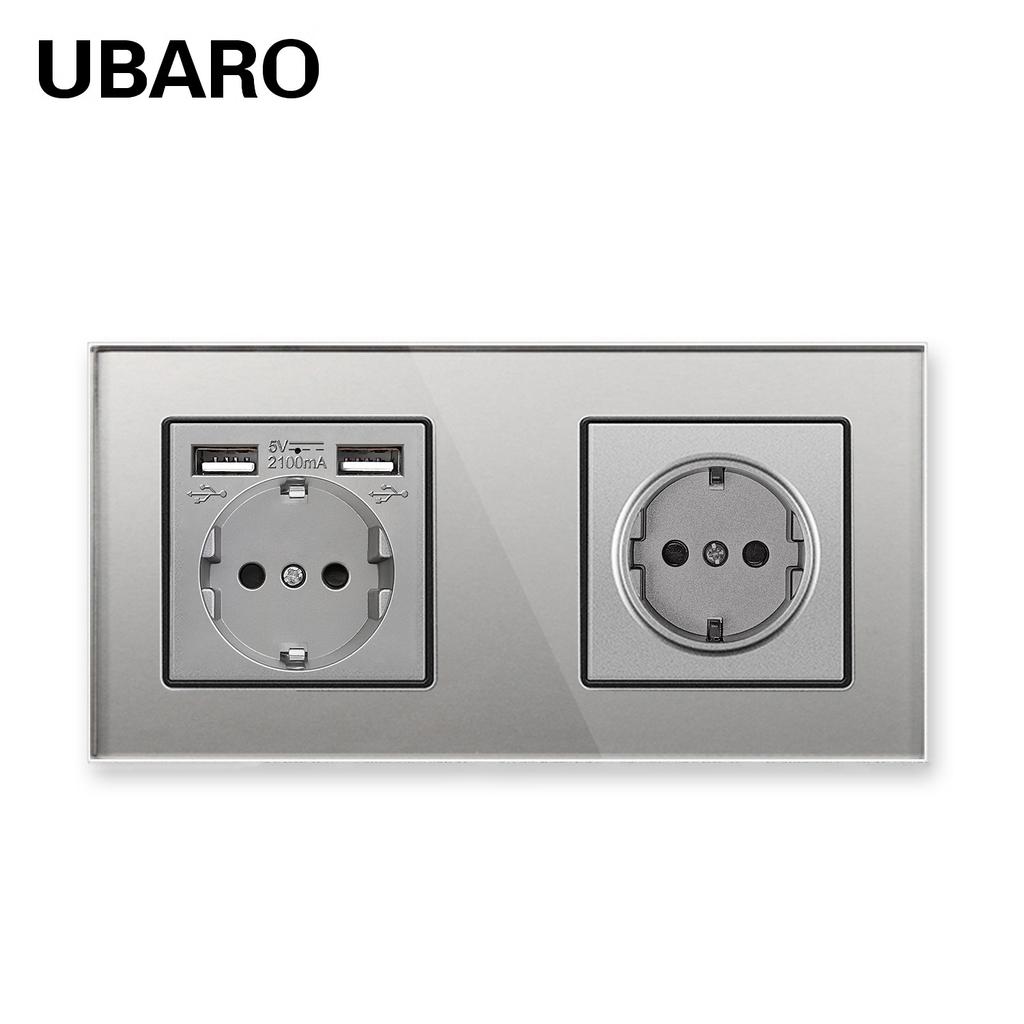 Bseed Europe Russia 16A Wall Power Socket White Black Grey Gold Crystal Glass Panel Plug Electrical Outlet for Home Improvemet