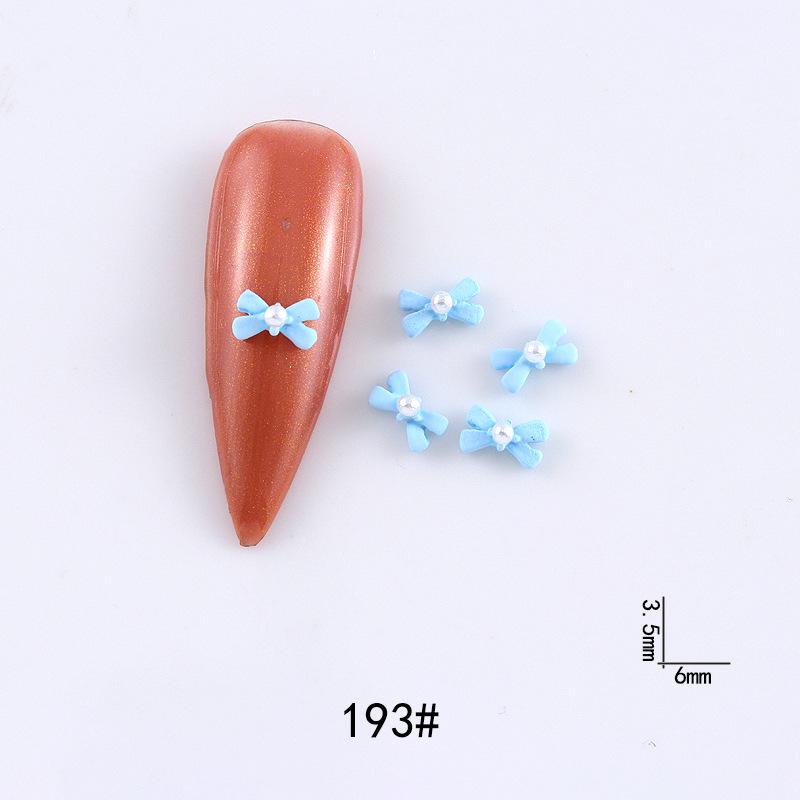 New Cute Bow Heart Nail Art: Frosted Matte Blue & Pink