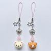 Cute Bear Bell Matching Phone Charms Handmade Star Hanging Chain Beaded Mobile Pendant Cardbook Bag Charm