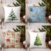 Home Decor Snowy Christmas Tree Pillow for Holiday Decor Pattern Cushion Cover Suitable for Sofa Bedroom Car Pillow Cover