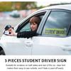3 PCS Student Driver Sticker, Removable Reble New Driver Sign with Suction Cups, Please Be Patient Novice Driver Safety Warning, Rookie Driver