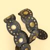 Wide Waistband Steampunk Pu Leather Belt Western Cowboy Belt Vegan-Friendly Punk Waist Belt For Fancy Dress Party Everyday Wear