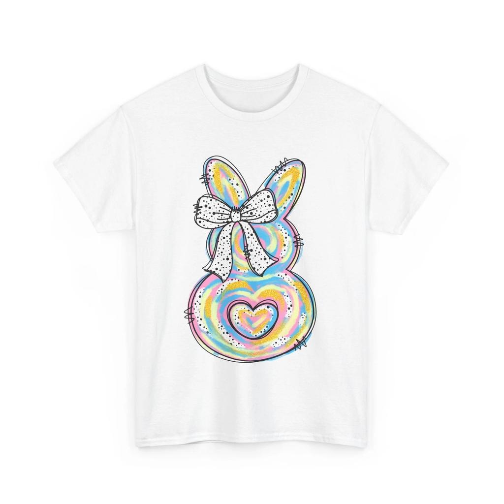 Bunny kisses Easter wishes T-Shirt | Happy Vibes & Fresh Blooms Tee |