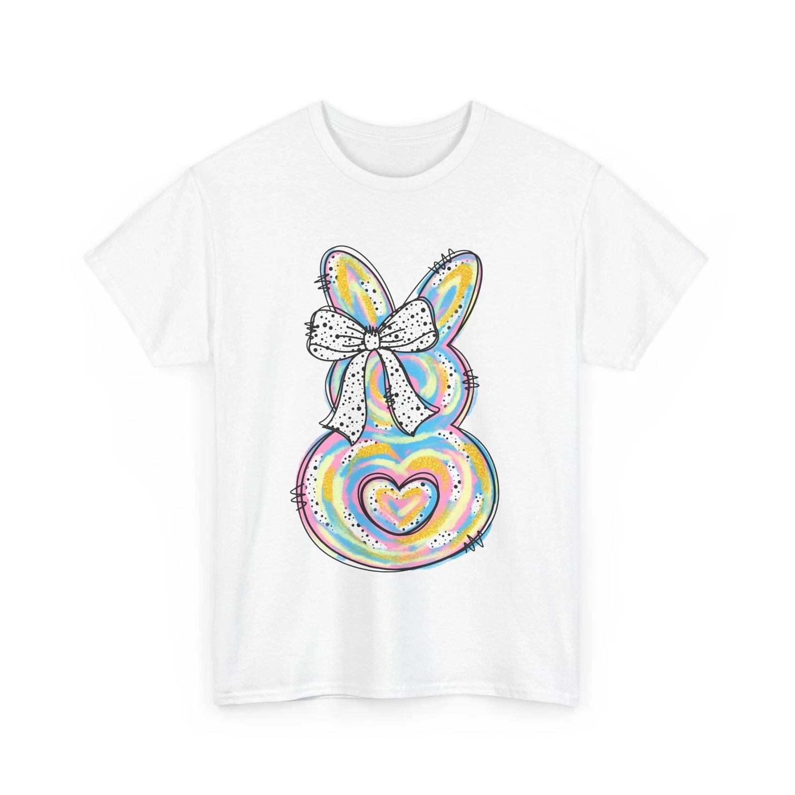 Bunny kisses Easter wishes T-Shirt | Happy Vibes & Fresh Blooms Tee | M