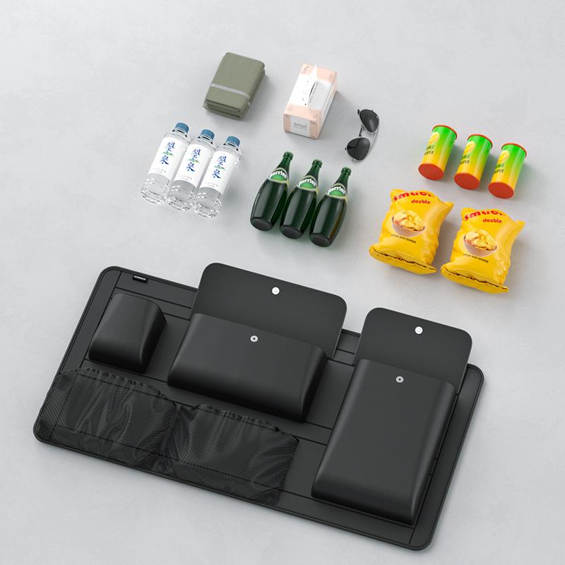 Adjustable Car Storage Box Backseat 5 Bag Trunk Organizer Multi-use PU Leather Car Seat Back Organizers With Net Bag