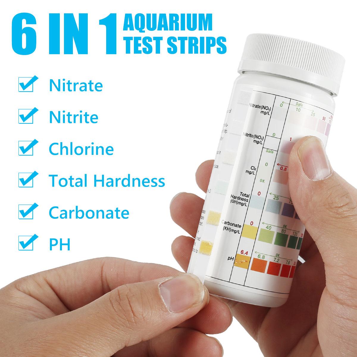 

7-IN-1 Aquarium Test Strips Fish Tank Test Kit Freshwater Saltwater Aquarium Water Test For Aquarium Fish Tank Pool nitrate Test