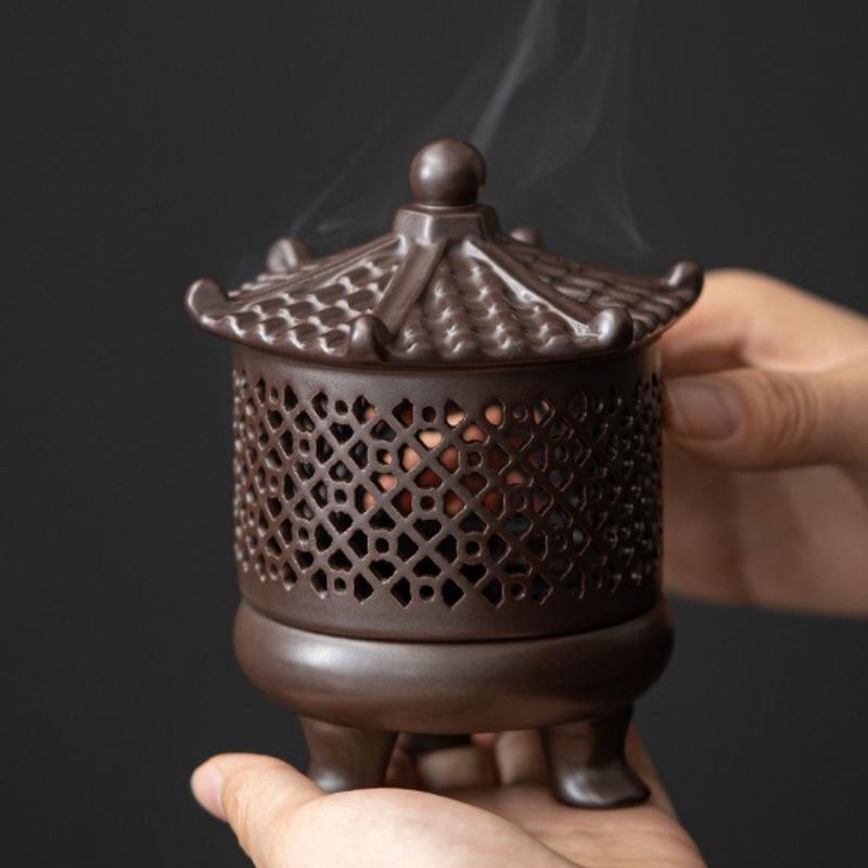 

Курильница Gutta Disc, китайская дзенская винтажная трехногая курильница, керамическая чайная церемония, украшения для дома в стиле дзен