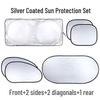 6-Piece Silver Coated Car Sunshade Set with Tote Bag - Large Summer Sun Protection for Interior Decoration