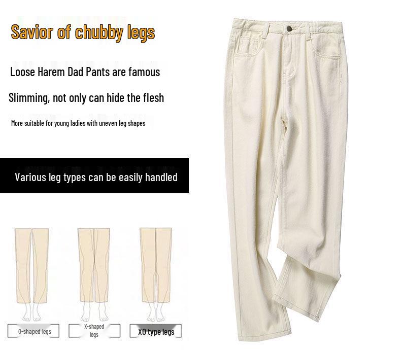 2021 Korean-Style High-Waisted Cropped Straight-Leg Jeans: Slimming, Versatile, Loose, Casual Wide-Leg Pants for Women