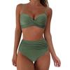 Costume da bagno bikini push up da donna costumi da bagno solidi sexy costume da bagno floreale femminile costumi da bagno increspati XL bikini a vita alta donna