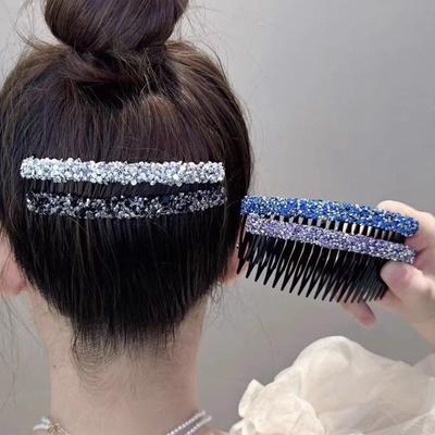 1PC 20 Dents Strass Complet Épingle à Cheveux Cassée Peigne à Cheveux Épingles à Cheveux Femmes Peignes Élégants Brillants Pinces à Cheveux Accessoires de Coiffure Mode