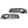 2pcs Front Fog Light Grille Left Right 8P0807682 Glossy Black Replacement for A3 8P 2008‑2012