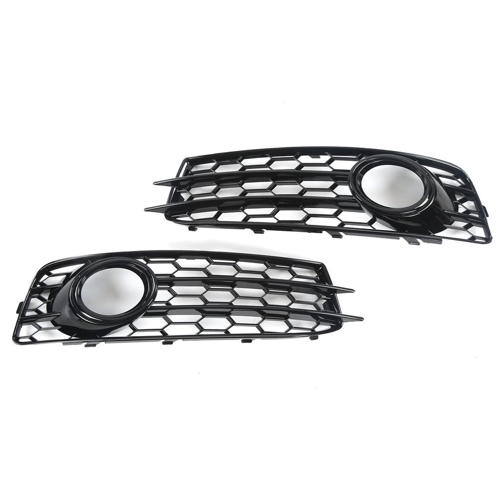 2pcs Front Fog Light Grille Left Right 8P0807682 Glossy Black Replacement for A3 8P 2008‑2012