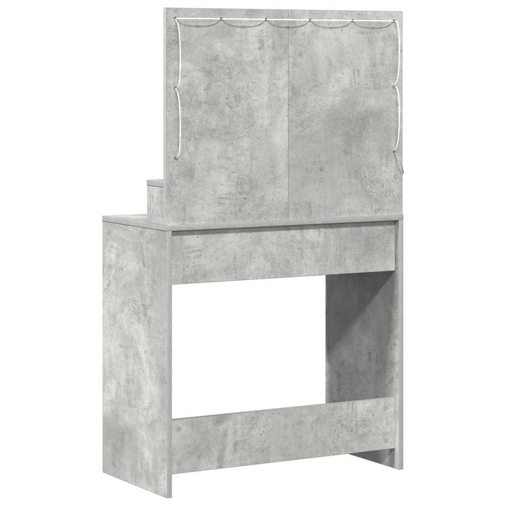Makeup Table Concrete Grey 79 x 41 x 135 cm Particleboard