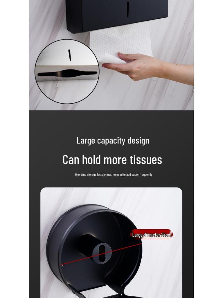 304 Stainless Steel Waterproof Toilet Paper & Hand Towel Dispenser