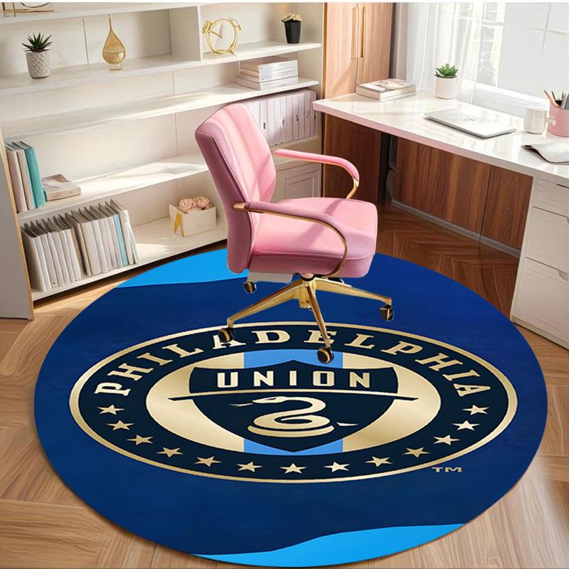 Philips Sports Union Print Round Rug, Washable Floor Carpet, For Entryway Dorm Laundry Room Office Study, Home Decor Birthday Christmas Gift